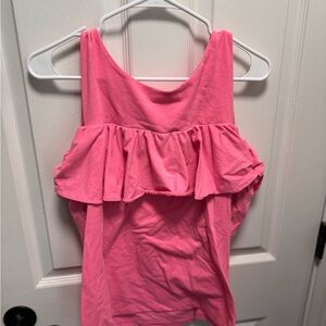 Pink Ruffle Sleeveless Top Lilly Pulitzer Medium